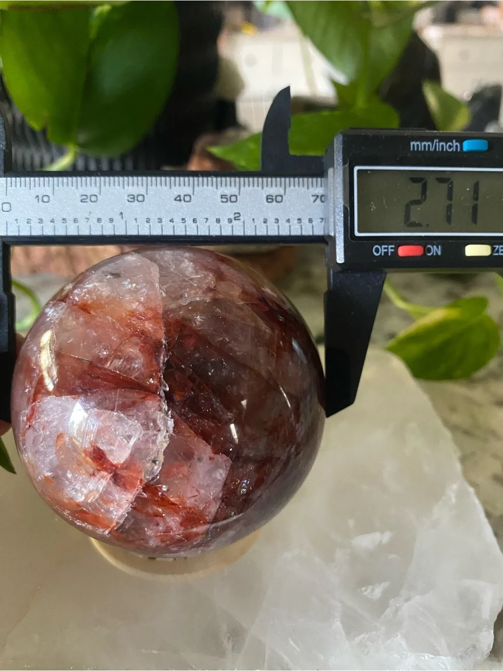 🔥✨ AAA Brazilian Fire Quartz Sphere — 2.7” of Pure Fire! ✨🔥